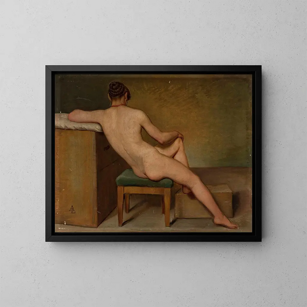 Frauenakt Gemälde - Aleksander Lesser — gerahmtes Bild an der Wand