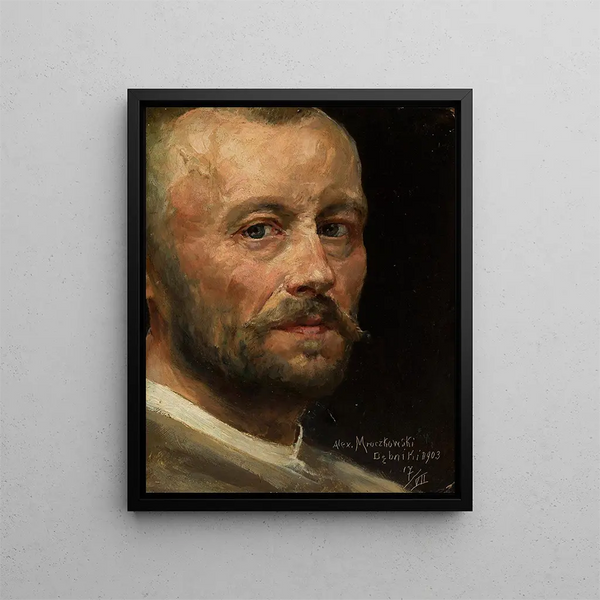 Selbstporträt - Aleksander Mroczkowski — gerahmtes Bild an der Wand
