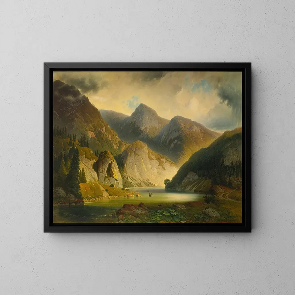 Ein alpischer See - Aleksander Swieszewski — gerahmtes Bild an der Wand