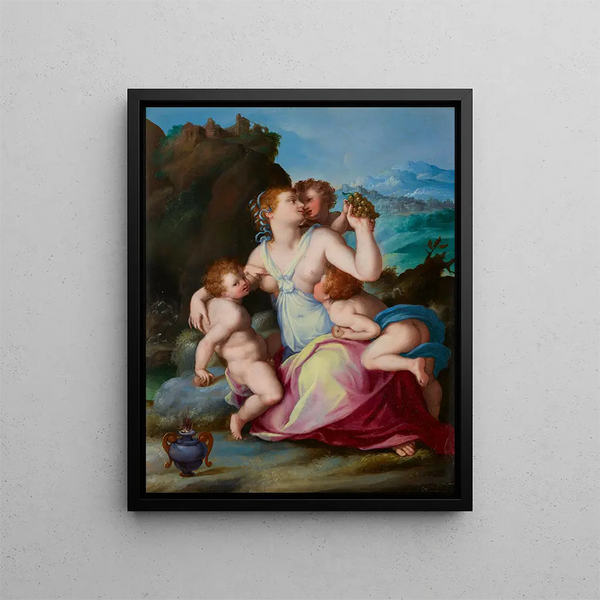 Charité - Alessandro Allori — gerahmtes Bild an der Wand