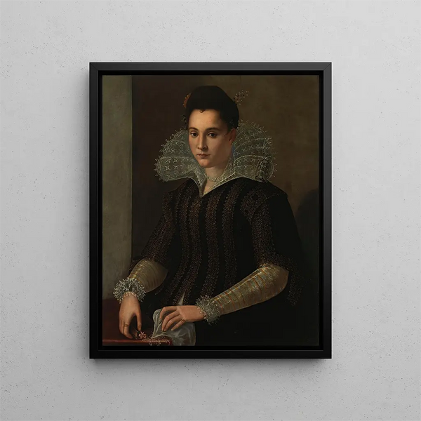 Portrait einer Dame - Alessandro Allori — gerahmtes Bild an der Wand