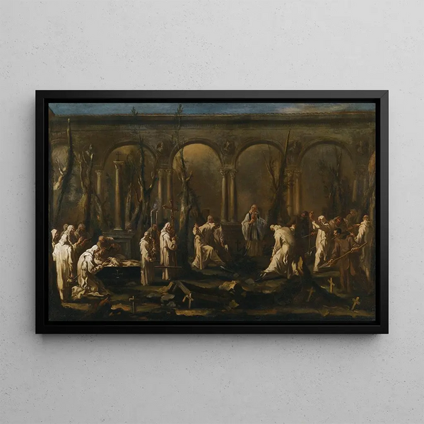 L'Enterrement d'un moine - Alessandro Magnasco — gerahmtes Bild an der Wand