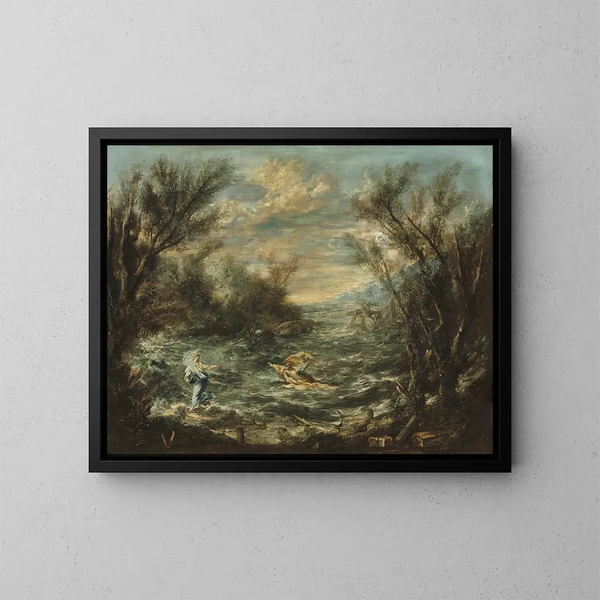 Der Christus am Ufer des Galiläischen Meeres - Alessandro Magnasco — gerahmtes Bild an der Wand