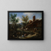 Landschaft mit Zigeunern und Waschfrauen - Alessandro Magnasco — gerahmtes Bild an der Wand