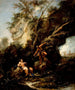 Landschaft mit der Versuchung Christi - Alessandro Magnasco — Ansicht des Kunstwerks