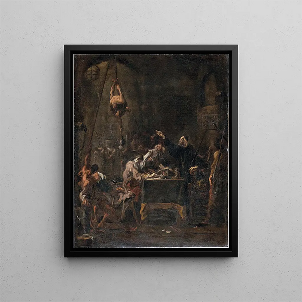 Szene der Folter - Alessandro Magnasco — gerahmtes Bild an der Wand