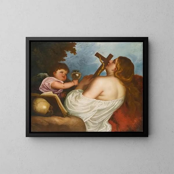 Die bußfertige Maria Magdalena - Alessandro Varotari — gerahmtes Bild an der Wand