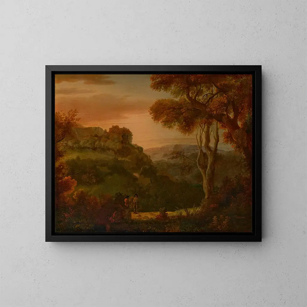 Eine Tal bei Matlock, Derbyshire - Alexander Cozens — gerahmtes Bild an der Wand