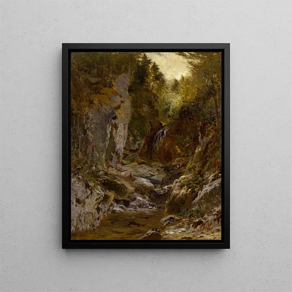 Das opalfarbene Flussbett in den Adirondacks - Alexander Helwig Wyant — gerahmtes Bild an der Wand