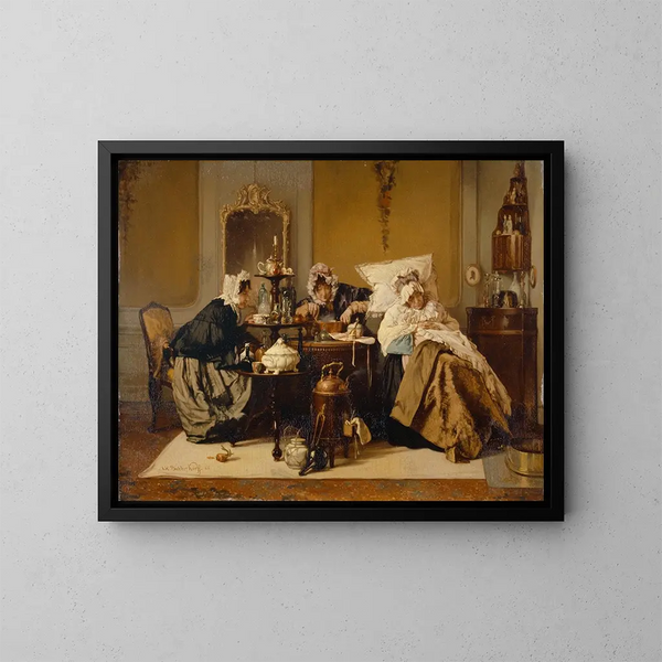 Die kranke Frau - Alexander Hugo Bakker Korff — gerahmtes Bild an der Wand