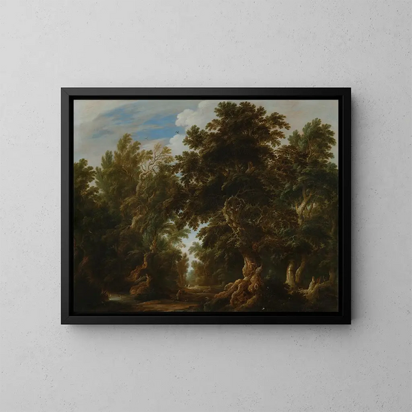 Landschaft mit Hirschjagd - Alexander Keirincx — gerahmtes Bild an der Wand