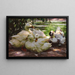 Enten am Wasserufer - Alexander Koester — gerahmtes Bild an der Wand