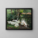 Sechs Enten am Teichrand - Alexander Koester — gerahmtes Bild an der Wand