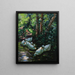 Sechs Enten im Wasser - Alexander Koester — gerahmtes Bild an der Wand