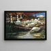 Zwölf Enten am Brunnen - Alexander Koester — gerahmtes Bild an der Wand