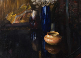 Alexander Koester - Vasenstillleben auf Mahagonitisch.webp