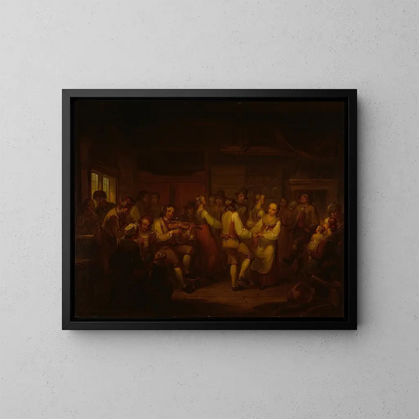 Eine Tanz der Bauern in Finnland - Alexander Laurus — gerahmtes Bild an der Wand