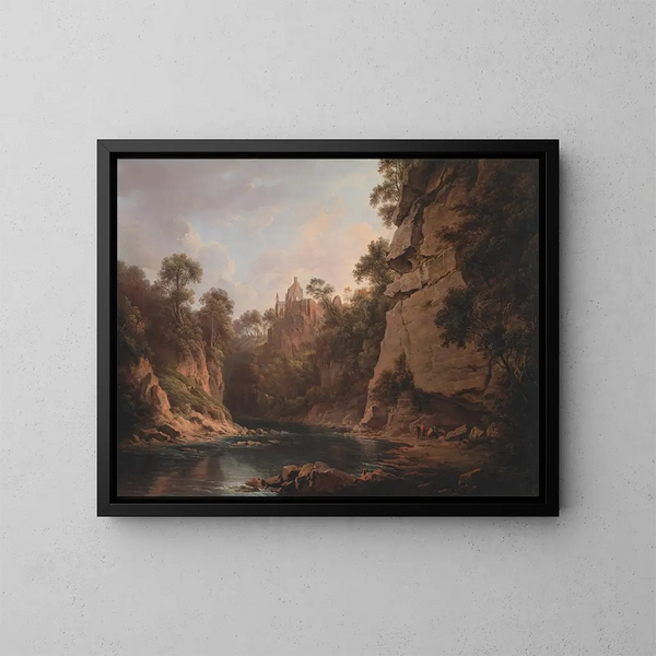Château de Hawthornden près d'Édimbourg - Alexander Nasmyth — gerahmtes Bild an der Wand