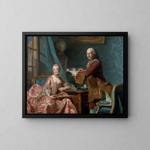 Doppelporträt-Gemälde - Alexander Roslin — gerahmtes Bild an der Wand