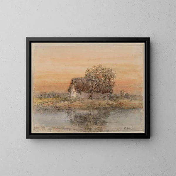 Ferme avec arbre - Alexander Schaepkens — gerahmtes Bild an der Wand