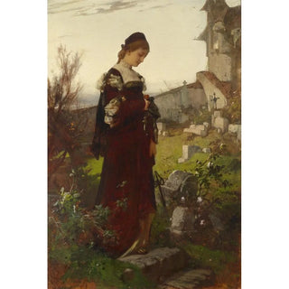 Alexander von LiezenMayer - Mdchen auf einem Friedhof.webp