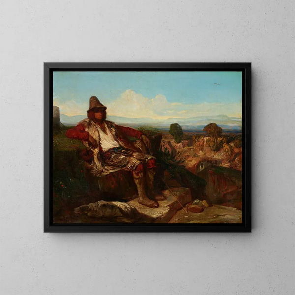Bergère des Abruzzen - Alexandre-Gabriel Decamps — gerahmtes Bild an der Wand