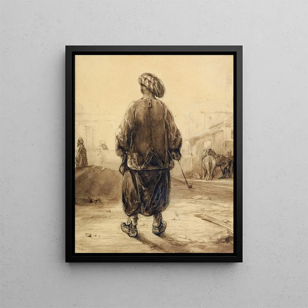 Der Raucher Chibouk - Alexandre-Gabriel Decamps — gerahmtes Bild an der Wand