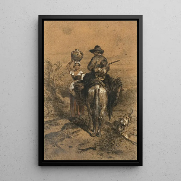 Die Begegnung - Alexandre-Gabriel Decamps — gerahmtes Bild an der Wand