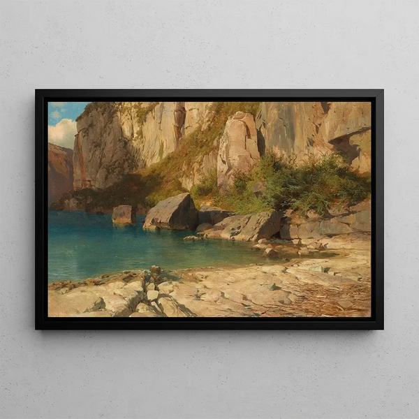 in der Nähe von Flüelen am Vierwaldstättersee - Alexandre Calame — gerahmtes Bild an der Wand