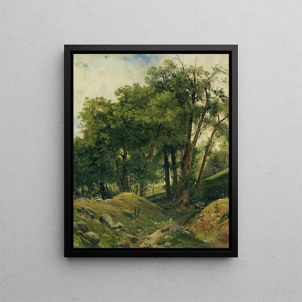 Gruppe der Kastanienbäume - Alexandre Calame — gerahmtes Bild an der Wand