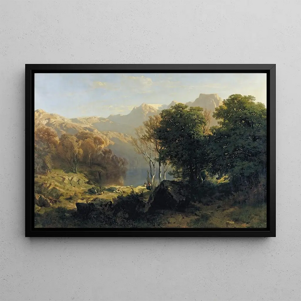 See von Luzern - Alexandre Calame — gerahmtes Bild an der Wand
