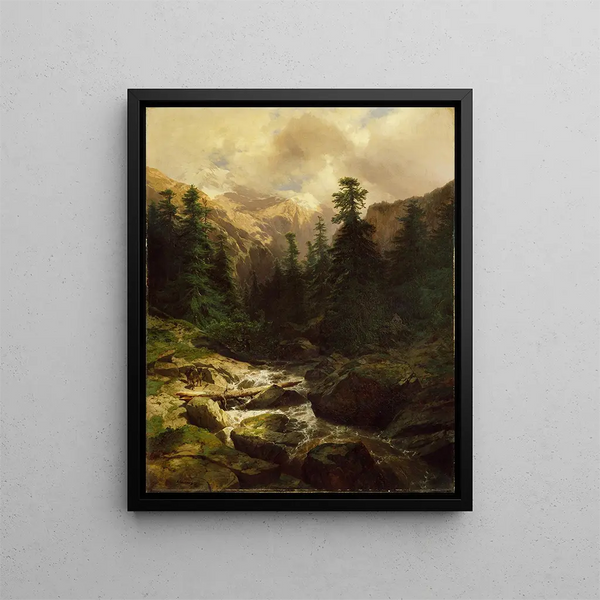 Souvenir de Rosenlaui Suisse - Alexandre Calame — gerahmtes Bild an der Wand