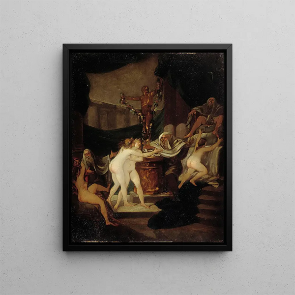La Fête de Bacchus - Alexandre-Évariste Fragonard — gerahmtes Bild an der Wand
