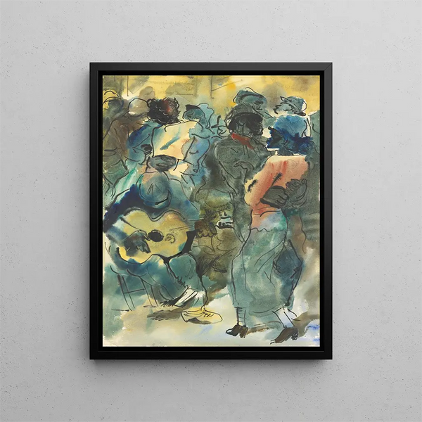 Konzert am Abend - Alexandre Iacovleff — gerahmtes Bild an der Wand