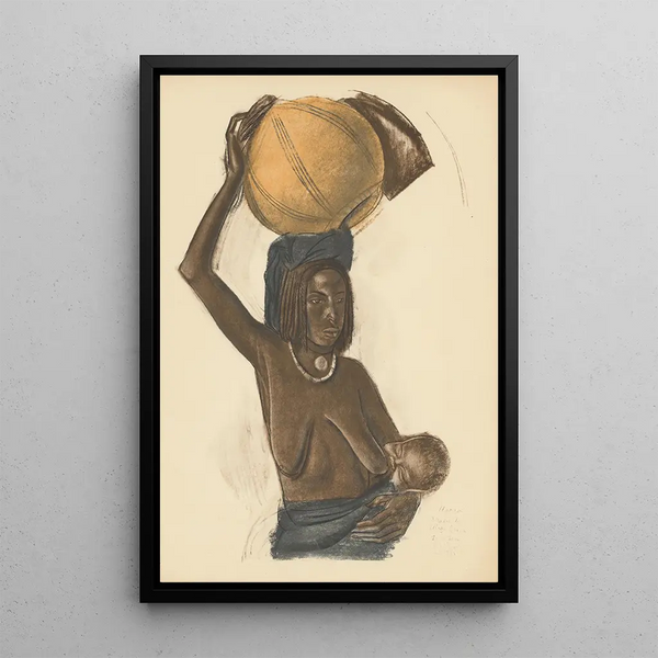 Afrikanische Zeichnungen und Gemälde pl 7 - Alexandre Iacovleff — gerahmtes Bild an der Wand