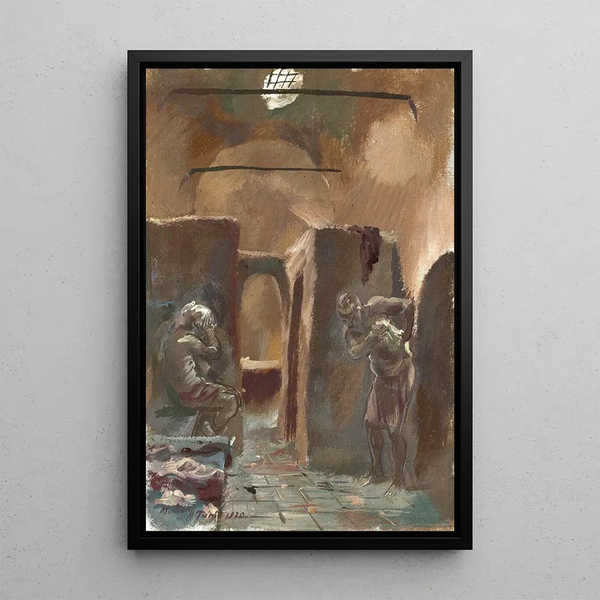 In einem Hammam in Tunis, Tunesien - Alexandre Iacovleff — gerahmtes Bild an der Wand