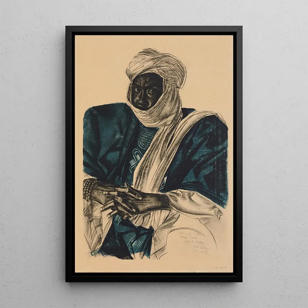 Mohamed Salek dit Doud Moura Sultan du Ouadaï Fort Lamy - Alexandre Iacovleff — gerahmtes Bild an der Wand