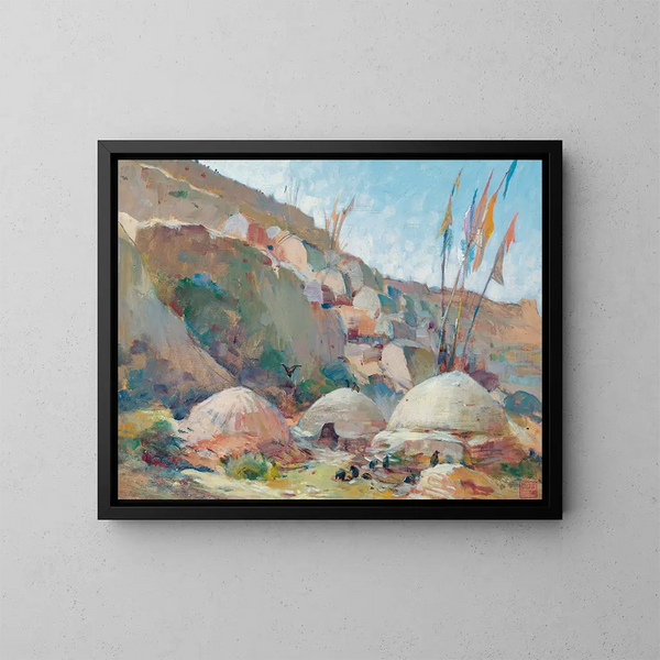 Traumlandschaft - Alexandre Iacovleff — gerahmtes Bild an der Wand