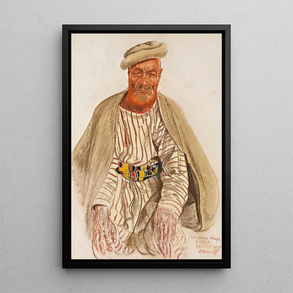 Portrait eines Mitglieds der Hunza-Stammes - Alexandre Iacovleff — gerahmtes Bild an der Wand