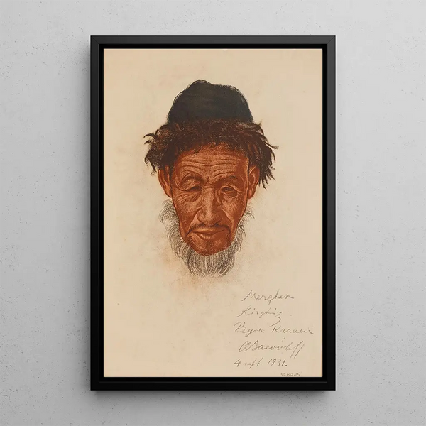 Reproduktion des Gemäldes Ein alter kirgisischer Peyik Sinkiang - Alexandre Iacovleff