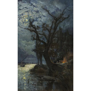 Alexandre Nozal - Nocturne Le lac Lman Souvenir de Villeneuve Suisse.webp