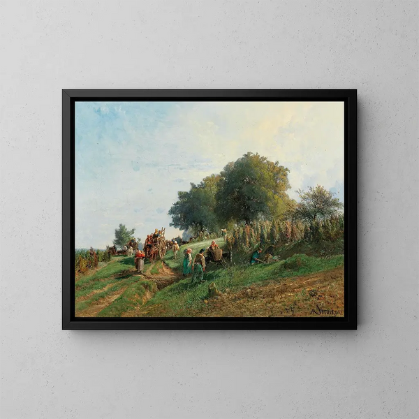 Die Ernte - Alexandre René Véron — gerahmtes Bild an der Wand