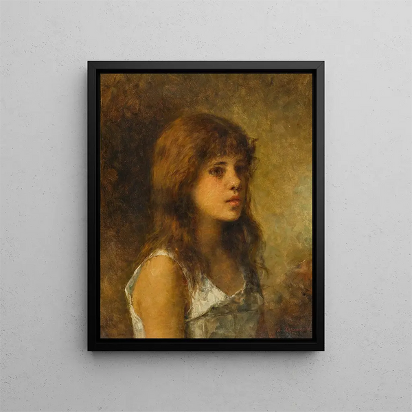 Portrait einer Mädchen - Alexei Harlamoff — gerahmtes Bild an der Wand