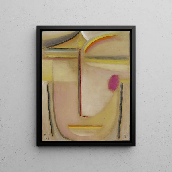 Kopf abstrakt Gold und Rosa - Alexej von Jawlensky — gerahmtes Bild an der Wand