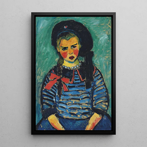 Mädchen mit rotem Band - Alexej von Jawlensky — gerahmtes Bild an der Wand