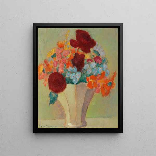 Großes Stillleben Gemälde Leuchtender Blumenstrauß - Alexej von Jawlensky — gerahmtes Bild an der Wand