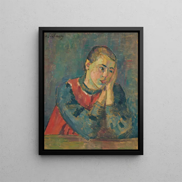 Kinder-Gemälde mit geneigtem Kopf - Alexej von Jawlensky — gerahmtes Bild an der Wand