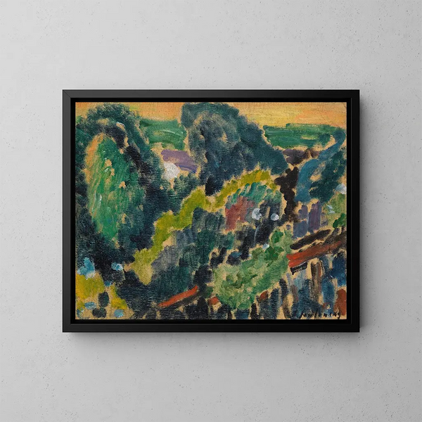 Landschaft am Ufer des Genfersees - Alexej von Jawlensky — gerahmtes Bild an der Wand
