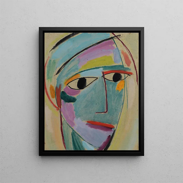 Tête mystique Profil de trois quarts - Alexej von Jawlensky — gerahmtes Bild an der Wand