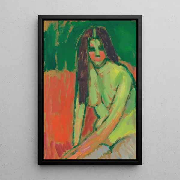 Reproduktion des Gemäldes Demi-nacktes Gemälde sitzend mit langen Haaren - Alexej von Jawlensky